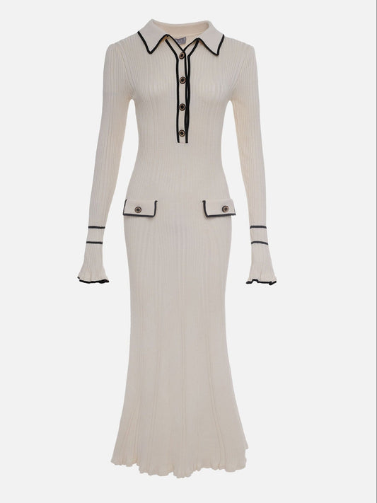 Colette | Contrast Trim Jumper Midi Dress