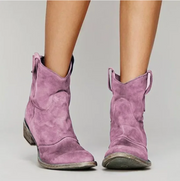 Willow | Women's Faux Suede Western Ankle Boots