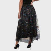 Daniela | Polka Dot Mesh Sequin Tulle Skirt