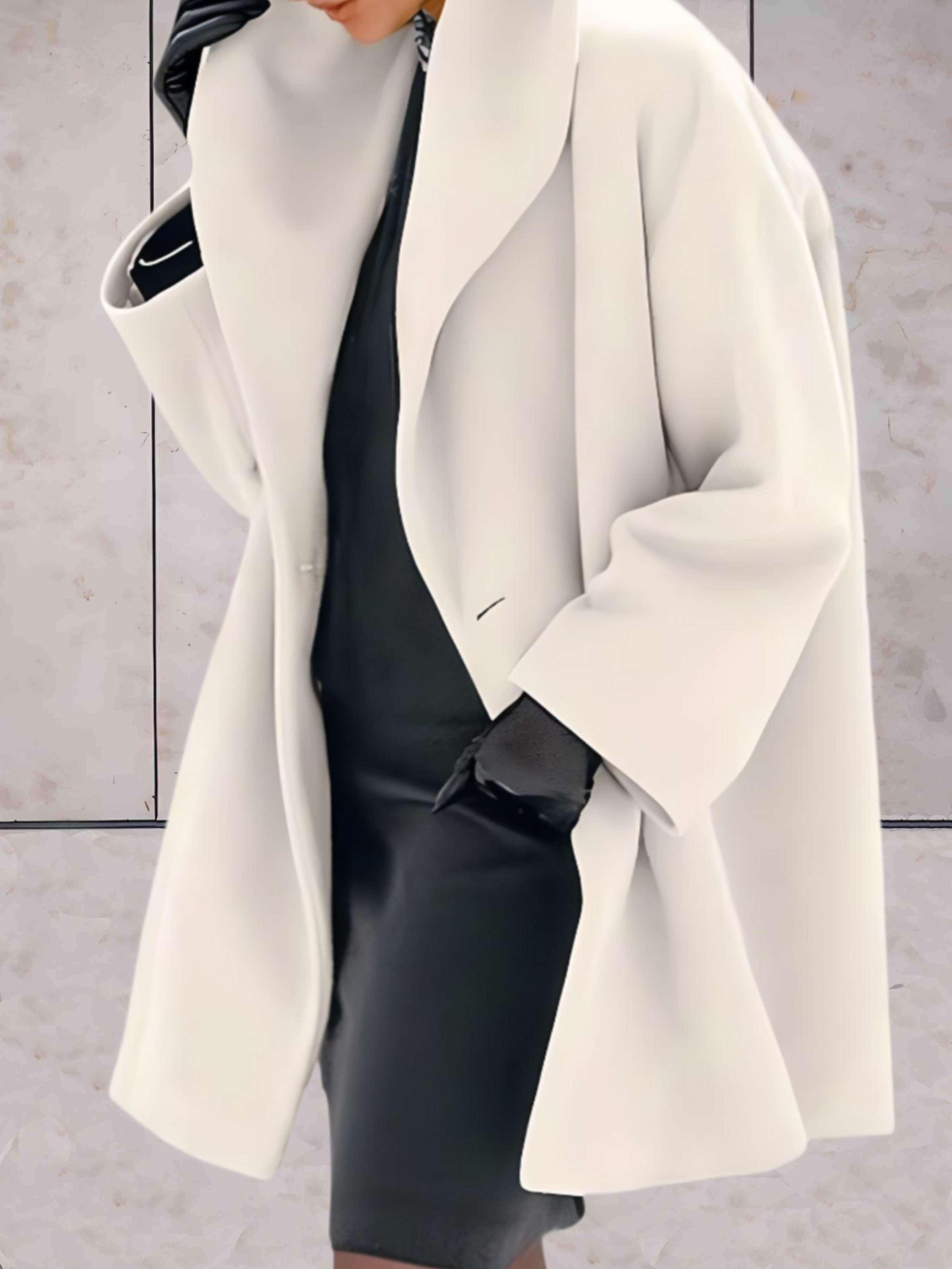 Angeline | Women's Draped Lapel Wool Coat
