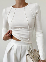 Elise | Exposed Seam Long Sleeve Top