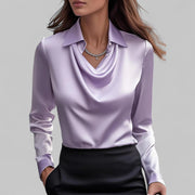 Nina | Cowl Neck Satin Blouse