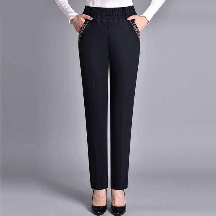 Laluna® | Women's jeans with side pockets and elastic waist