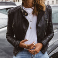Niamh | Women's Zip Collar Leather Jacket