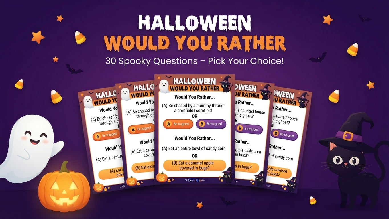 Halloween Would You Rather Party Game | 30 Spooky Questions | Instant Download