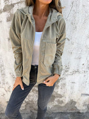 Elena | Women's Corduroy Hooded Jacket