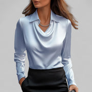 Nina | Cowl Neck Satin Blouse