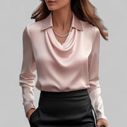 Nina | Cowl Neck Satin Blouse