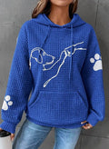 Selma | Women's Dog Print Waffle Knit Hoodie