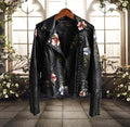 Adelina | Women's Floral Embroidered Studded Leather Jacket