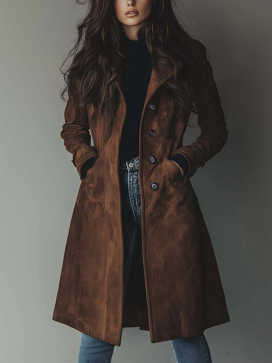 Verena | Women's Longline Faux Leather Coat