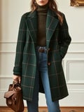 Nini | Women's Checked Longline Wool Coat
