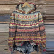 Rosanna | Women's Ethnic Print Knitted Hoodie