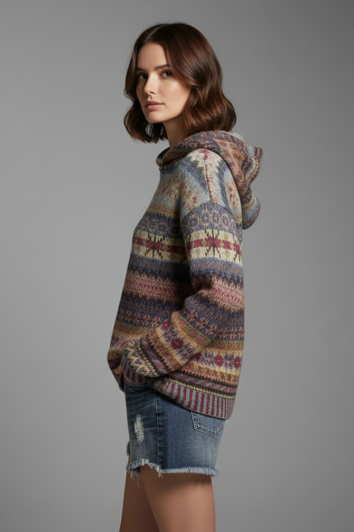 Lina | Fair Isle Print Hoodie