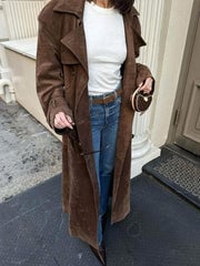 Coco | Women's Suede Double-Breasted Belted Trench Coat