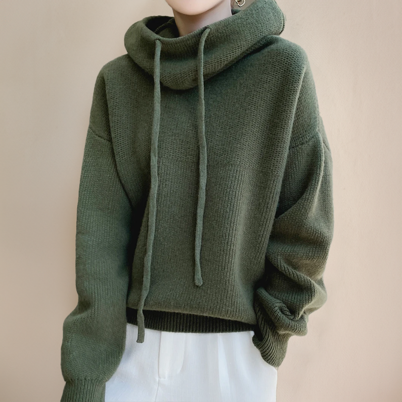 Jane | Knitted Drawstring Hoodie