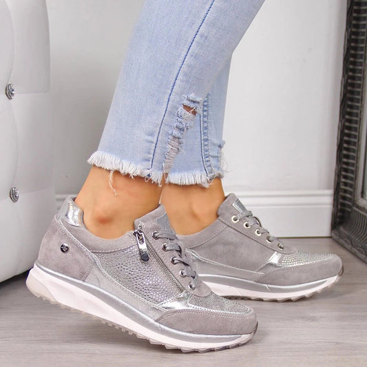Sarafina | Women's Diamante Wedge Trainers