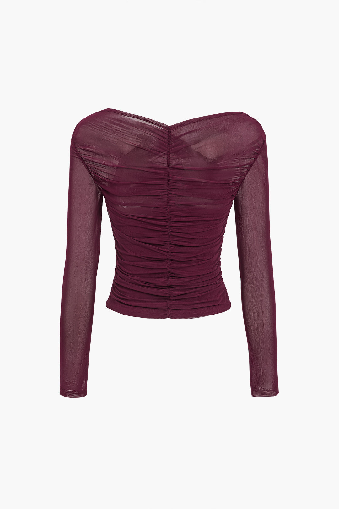 Odette | Ruched Wrap Mesh Top