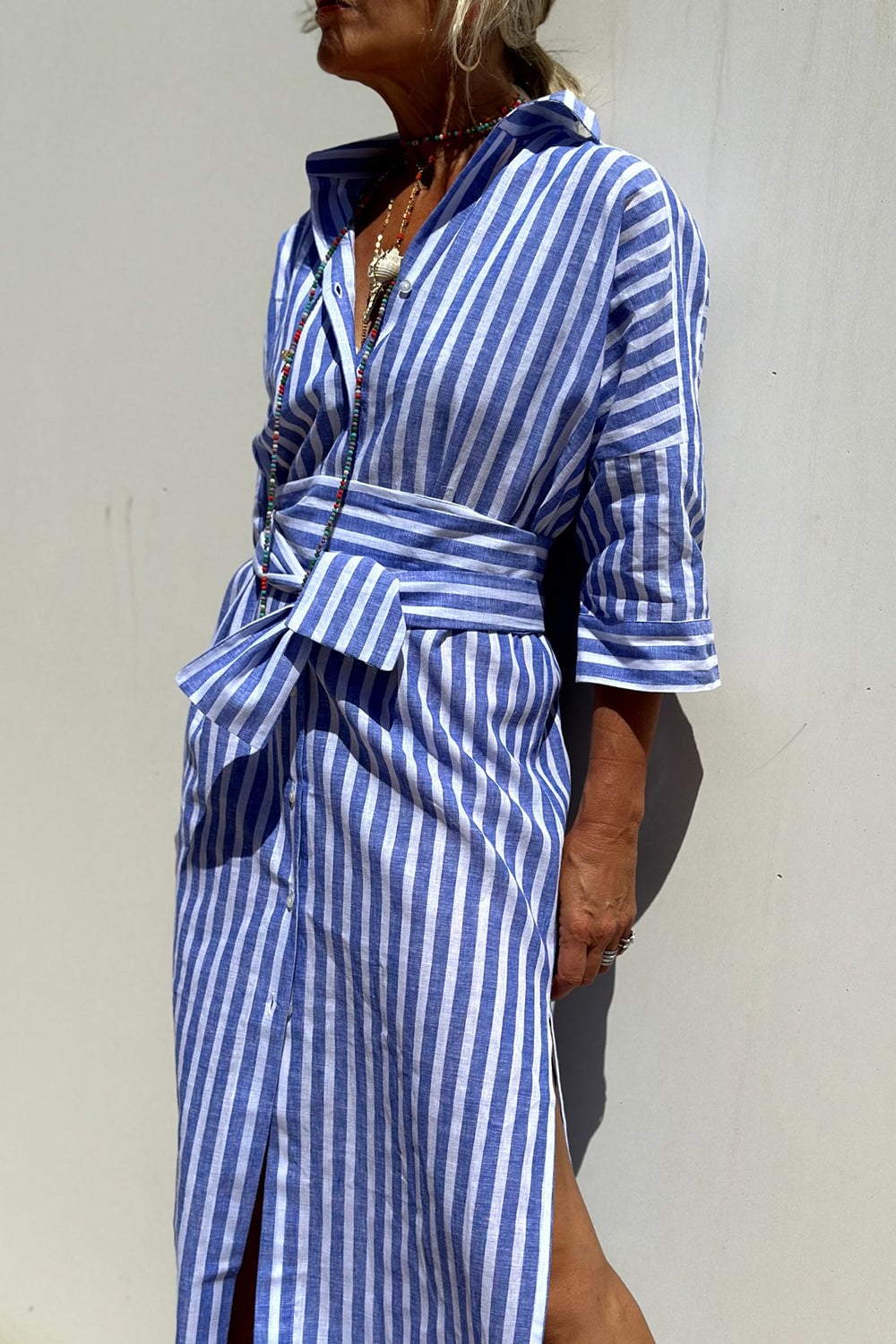 Sunna | Timeless Striped Shirt Dress with Elegant Comfort