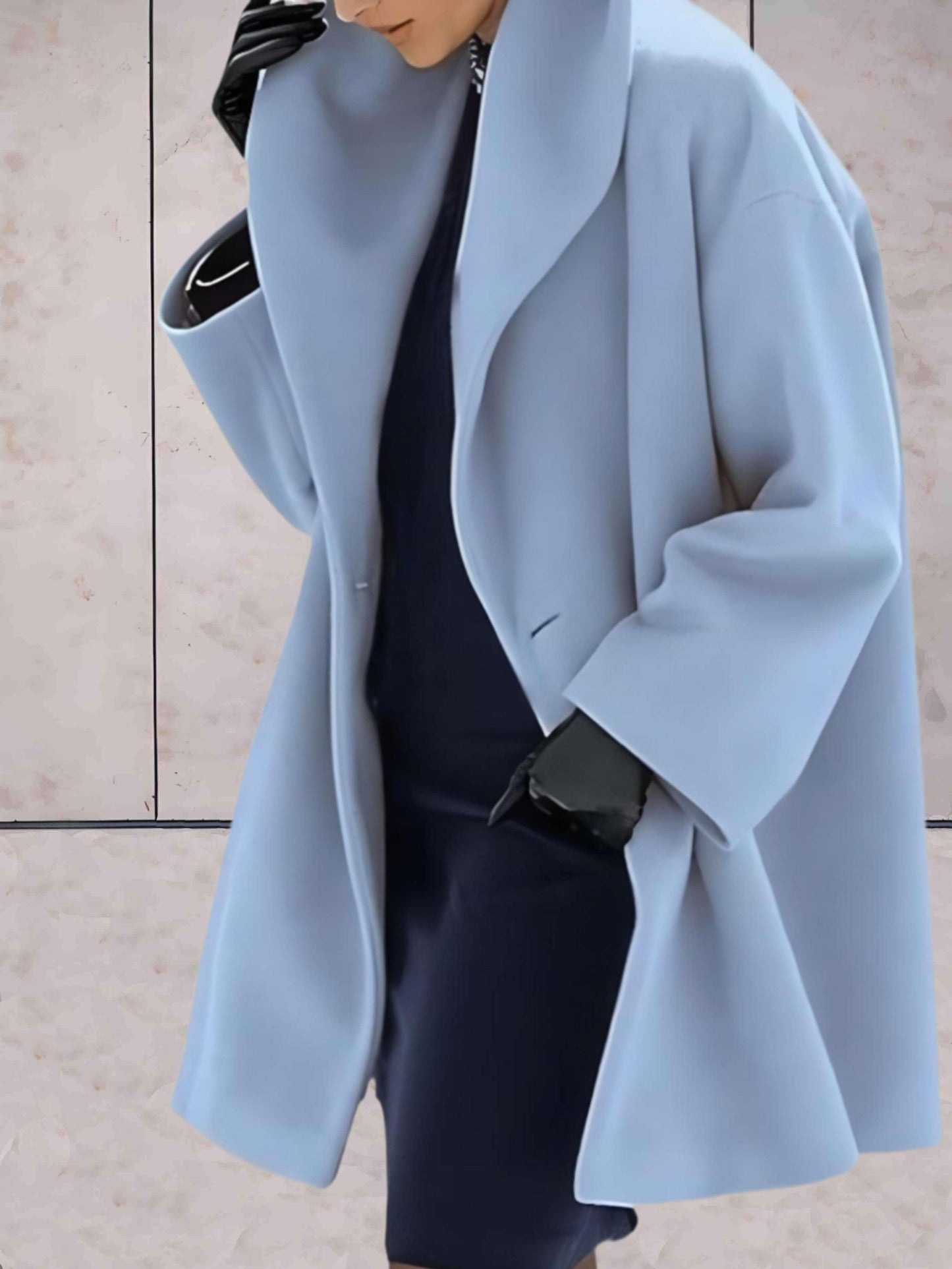 Angeline | Women's Draped Lapel Wool Coat