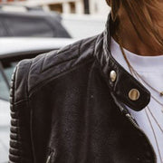 Niamh | Women's Zip Collar Leather Jacket