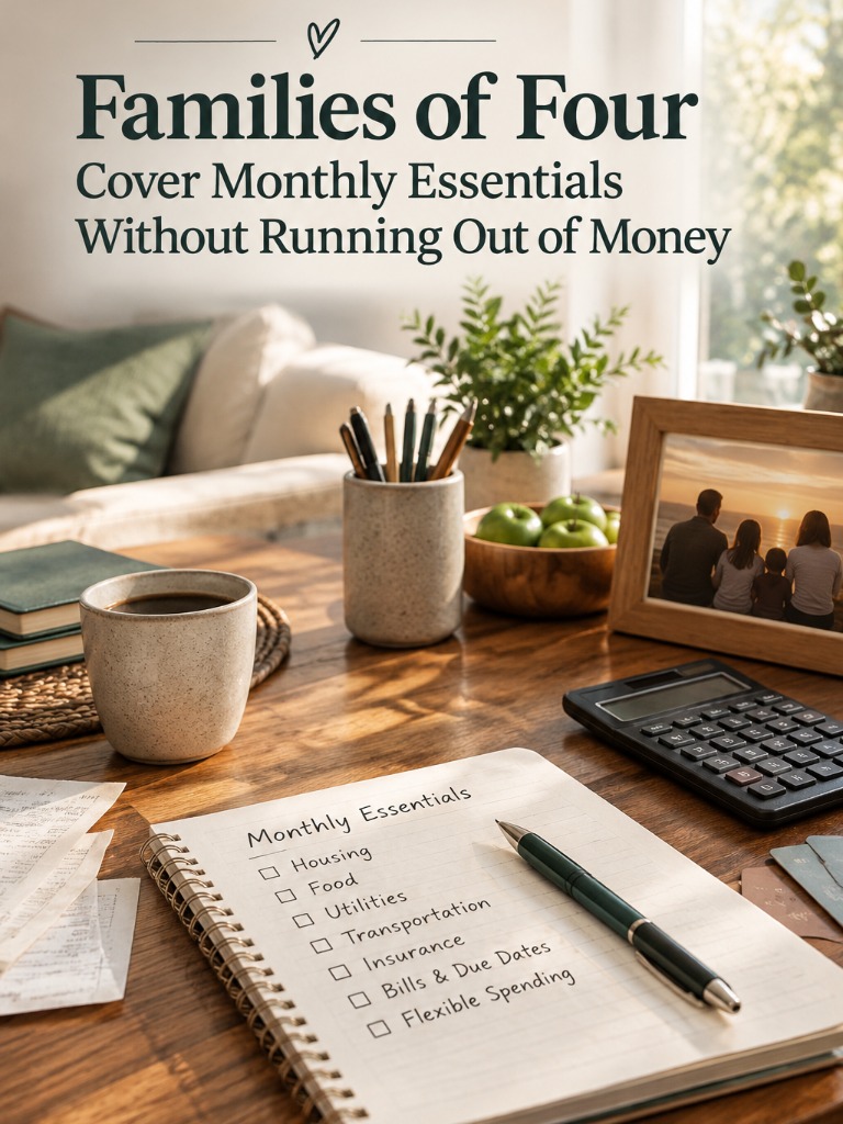 Families of Four Cover Monthly Essentials Without Running Out of Money