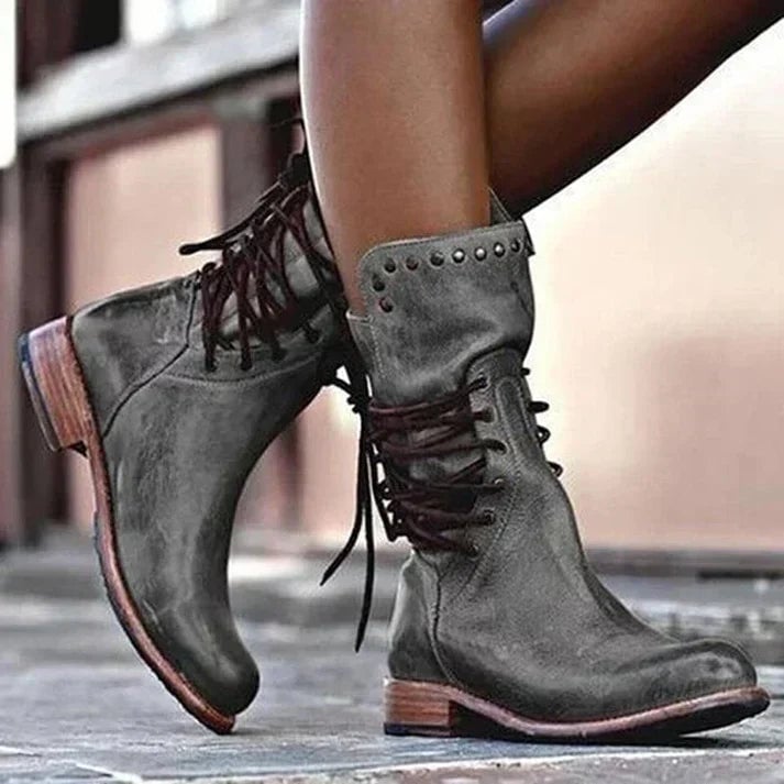 Lacey™ Stylish Leather Boots With Laces