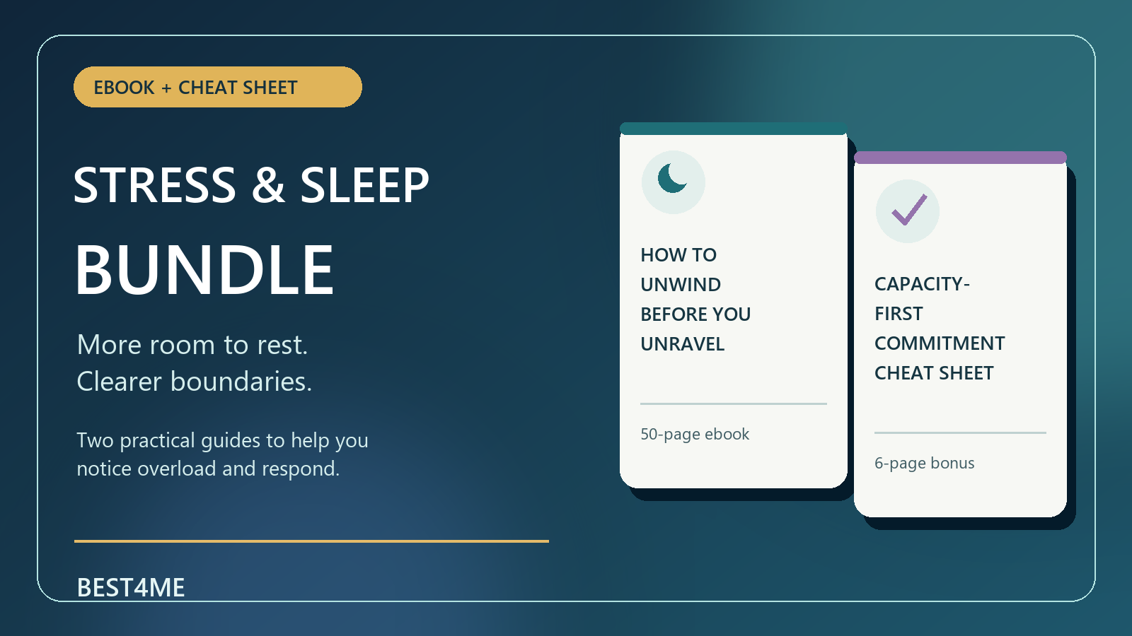 Stress & Sleep Bundle: Ebook + Capacity-First Cheat Sheet