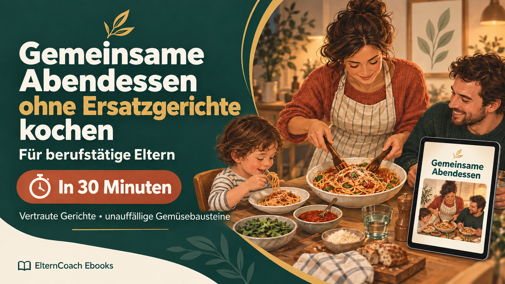 Gemeinsame Abendessen ohne Ersatzgerichte kochen für berufstätige Eltern