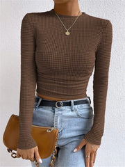 Théa | Waffle Knit Long Sleeve Top