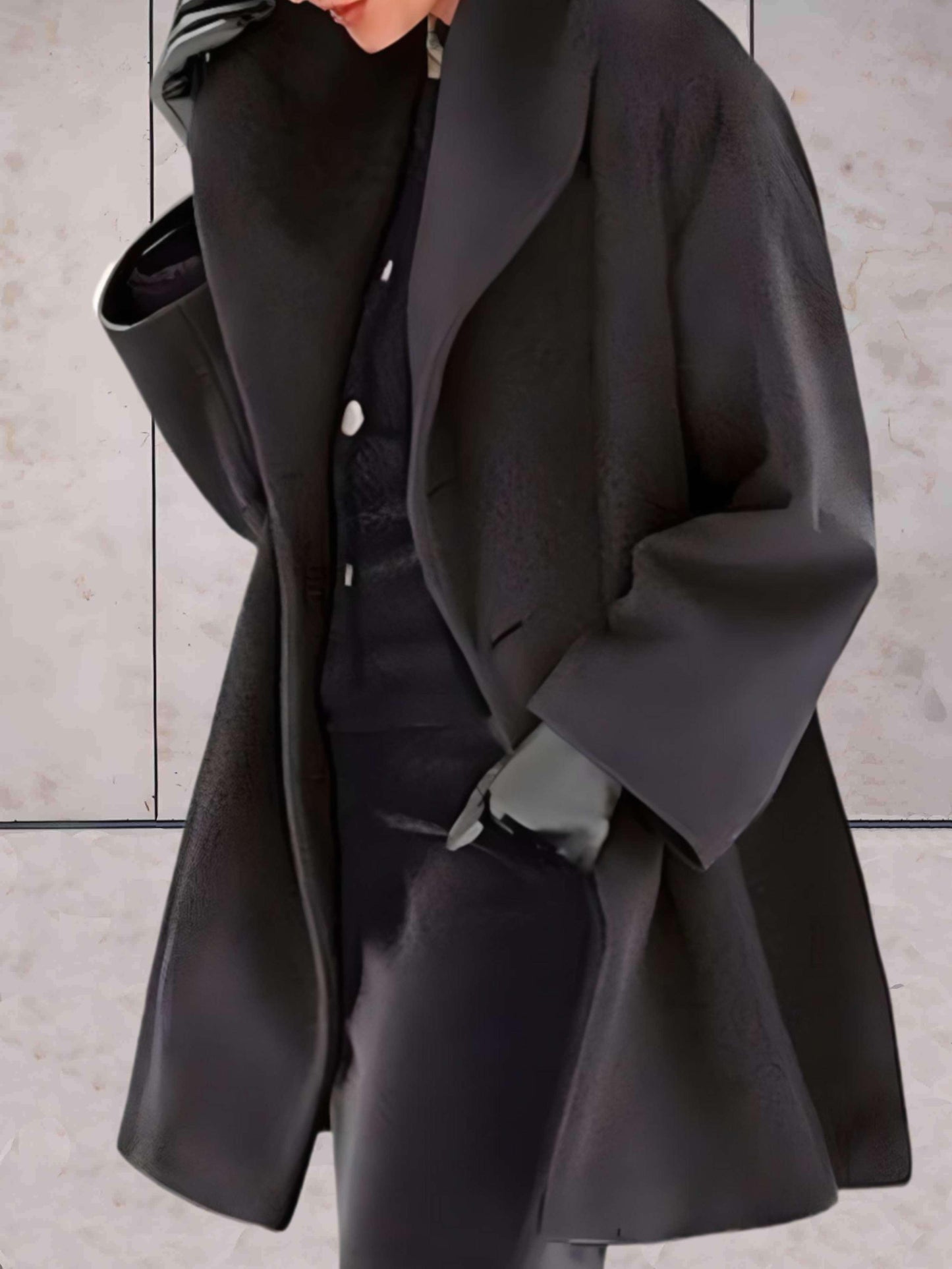 Angeline | Women's Draped Lapel Wool Coat