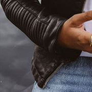 Niamh | Women's Zip Collar Leather Jacket