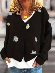 Marie | Women's Daisy Embroidered Cardigan
