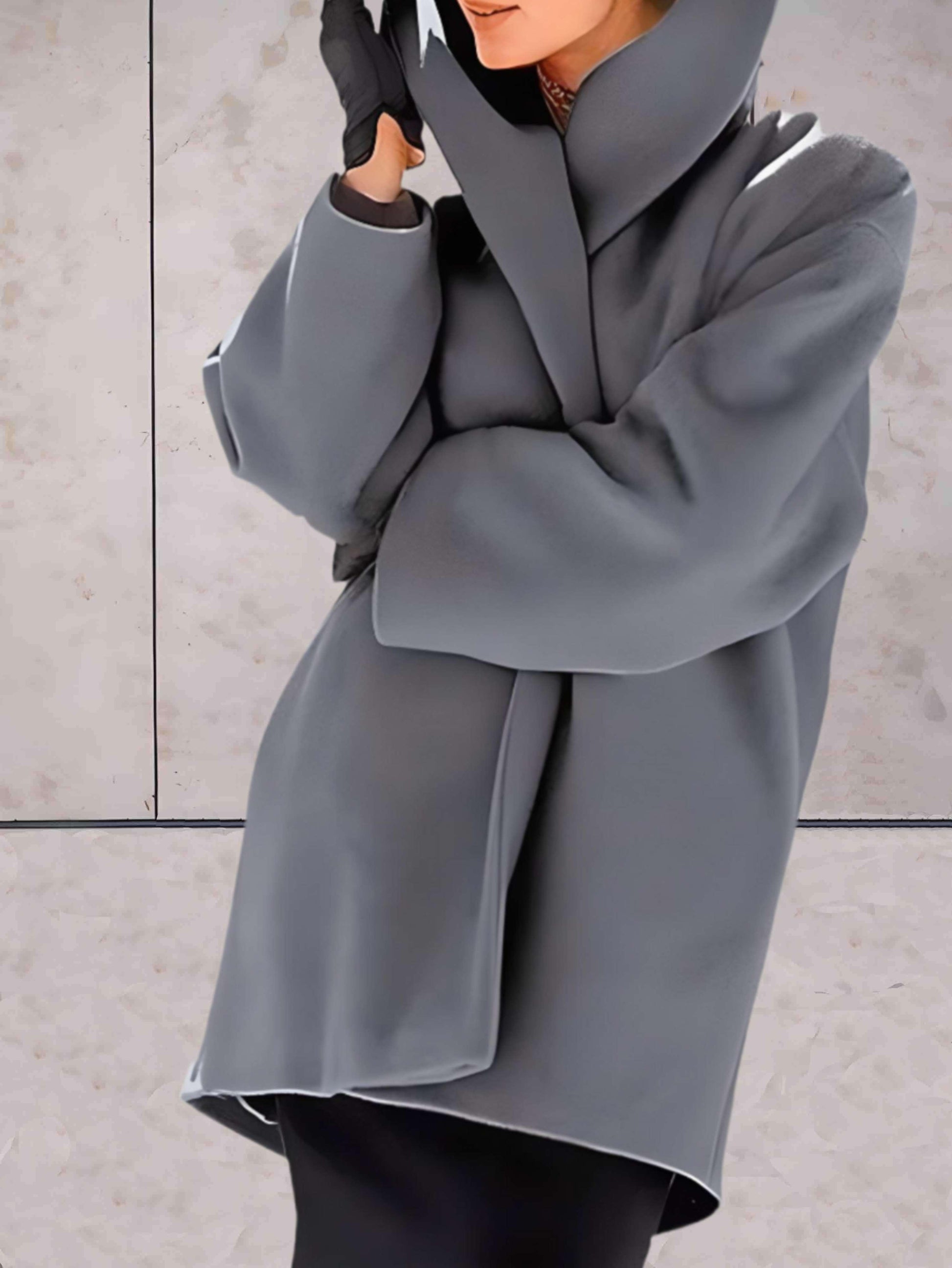Angeline | Women's Draped Lapel Wool Coat