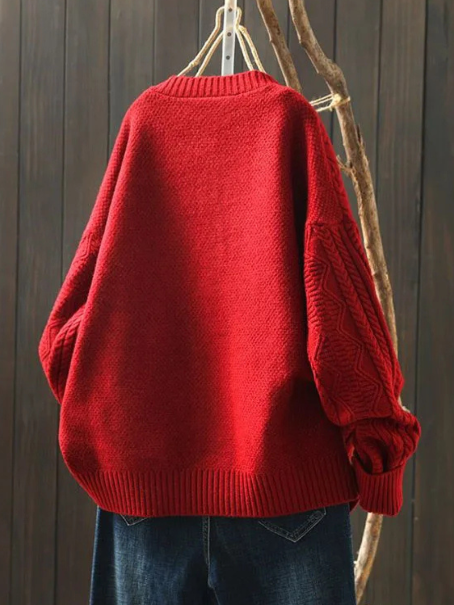 Hermi | Cable Knit Crew Neck Cardigan