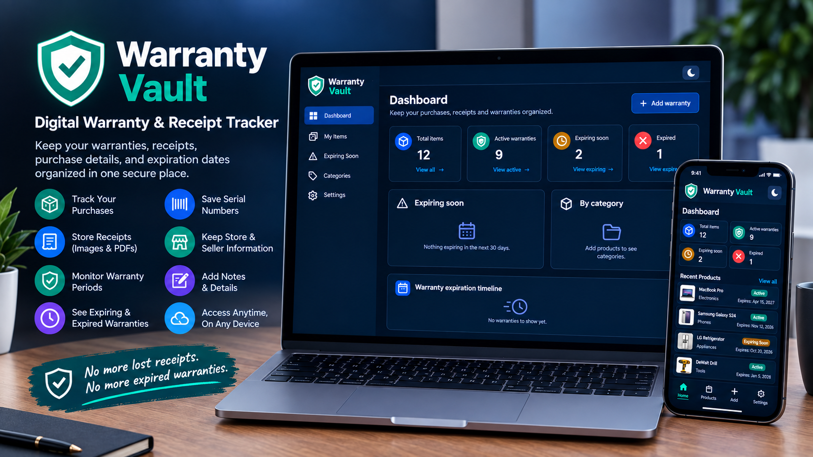 Warranty Vault – Digital Warranty & Receipt Tracker