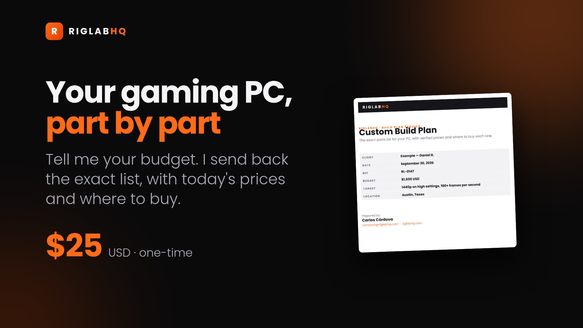 Custom Build Plan — Your gaming PC, part by part