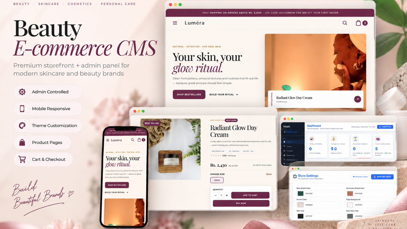 Beauty Store CMS – Node.js Source Code for Developers & Agencies