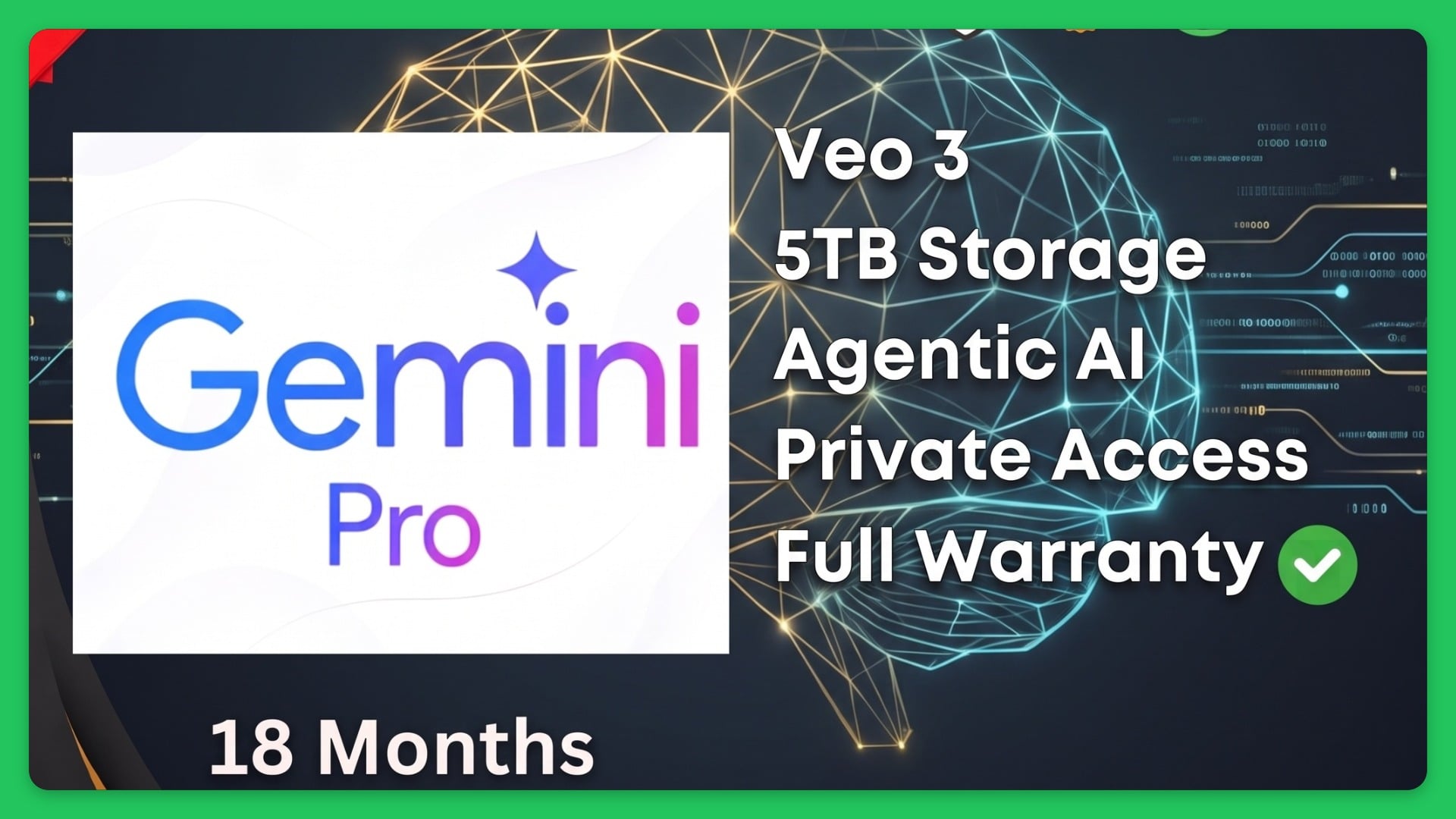 Gemini AI Pro (18-Month Plan) — 5TB Storage & 100% Private Activation