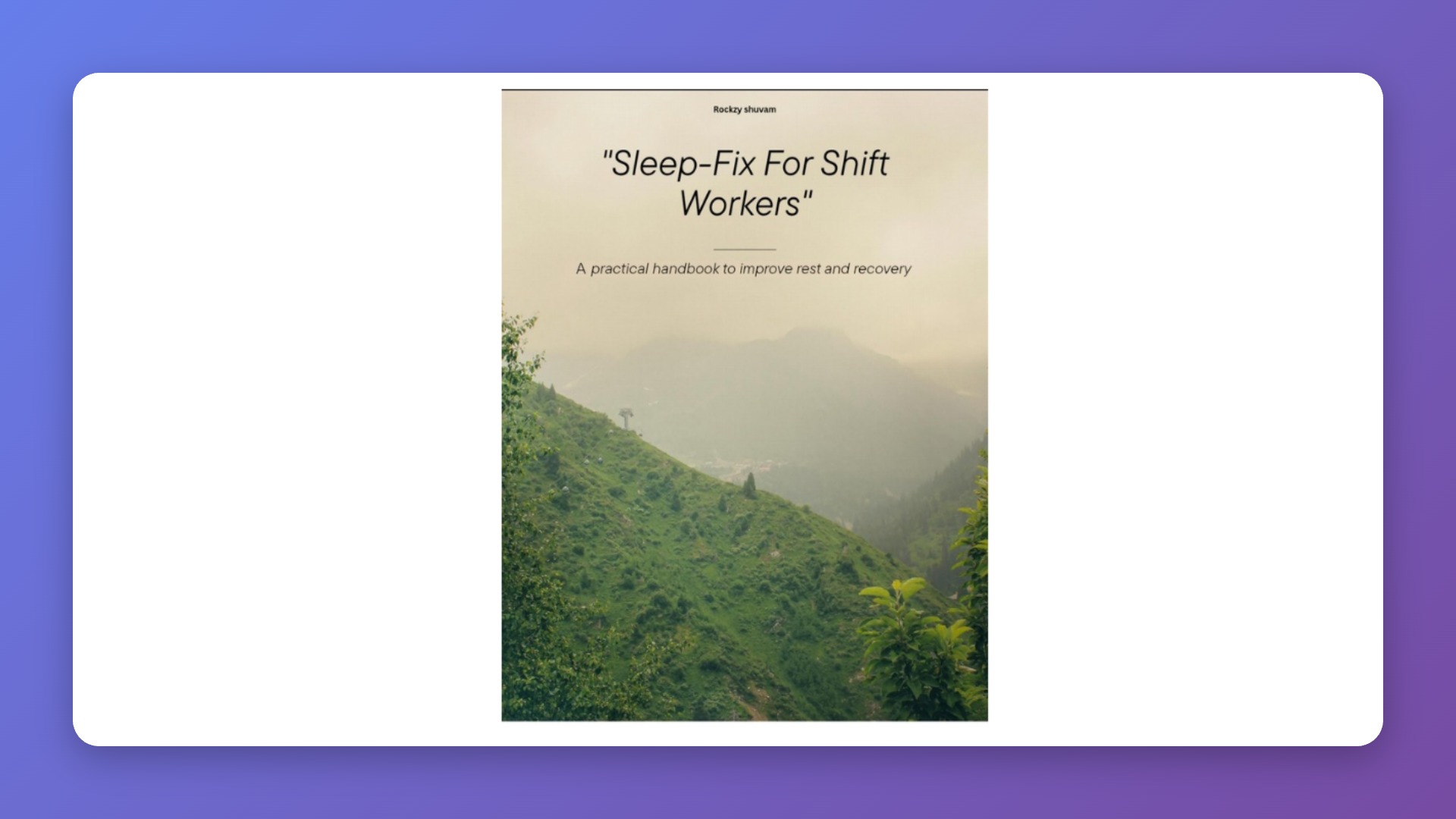 Sleep fix shift worker full guide