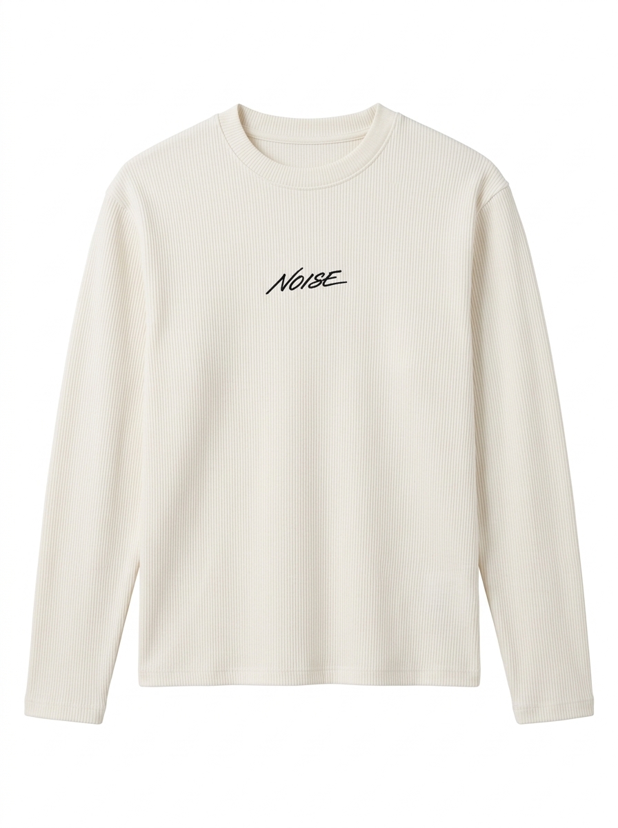 Ribbed Long-Sleeve Tee — White