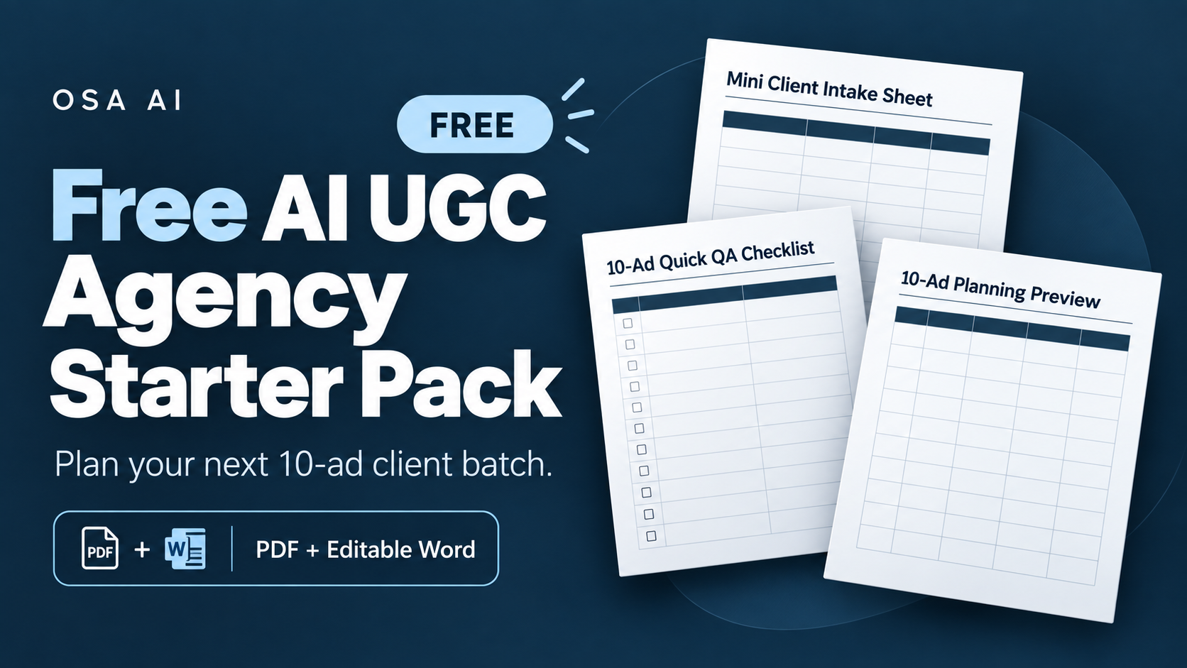 Free AI UGC Agency Starter Pack