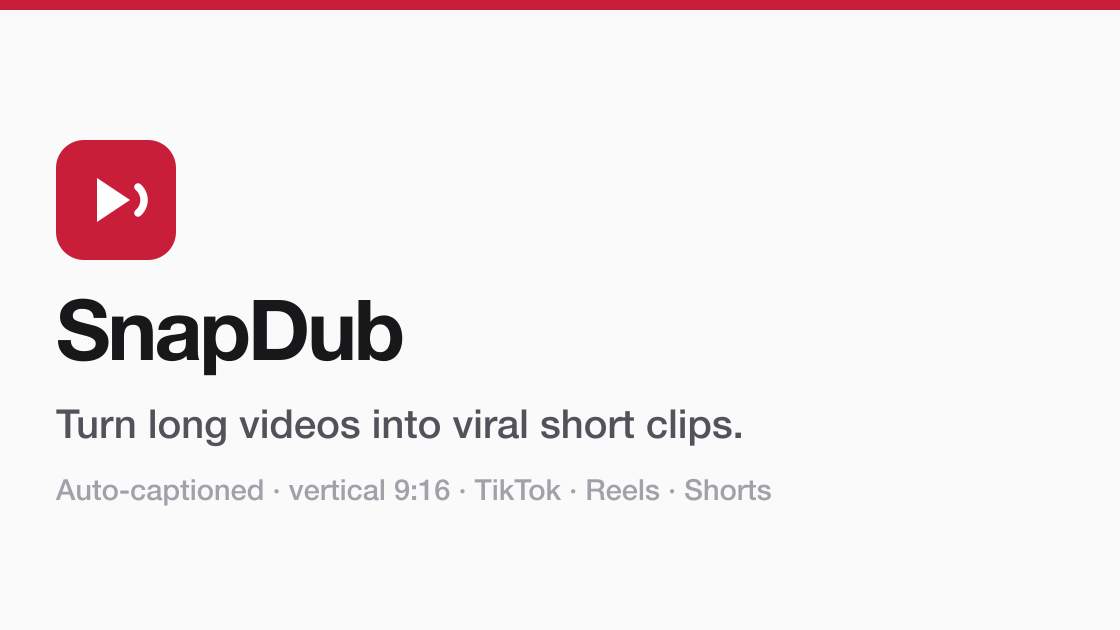 SnapDub AI clip generator
