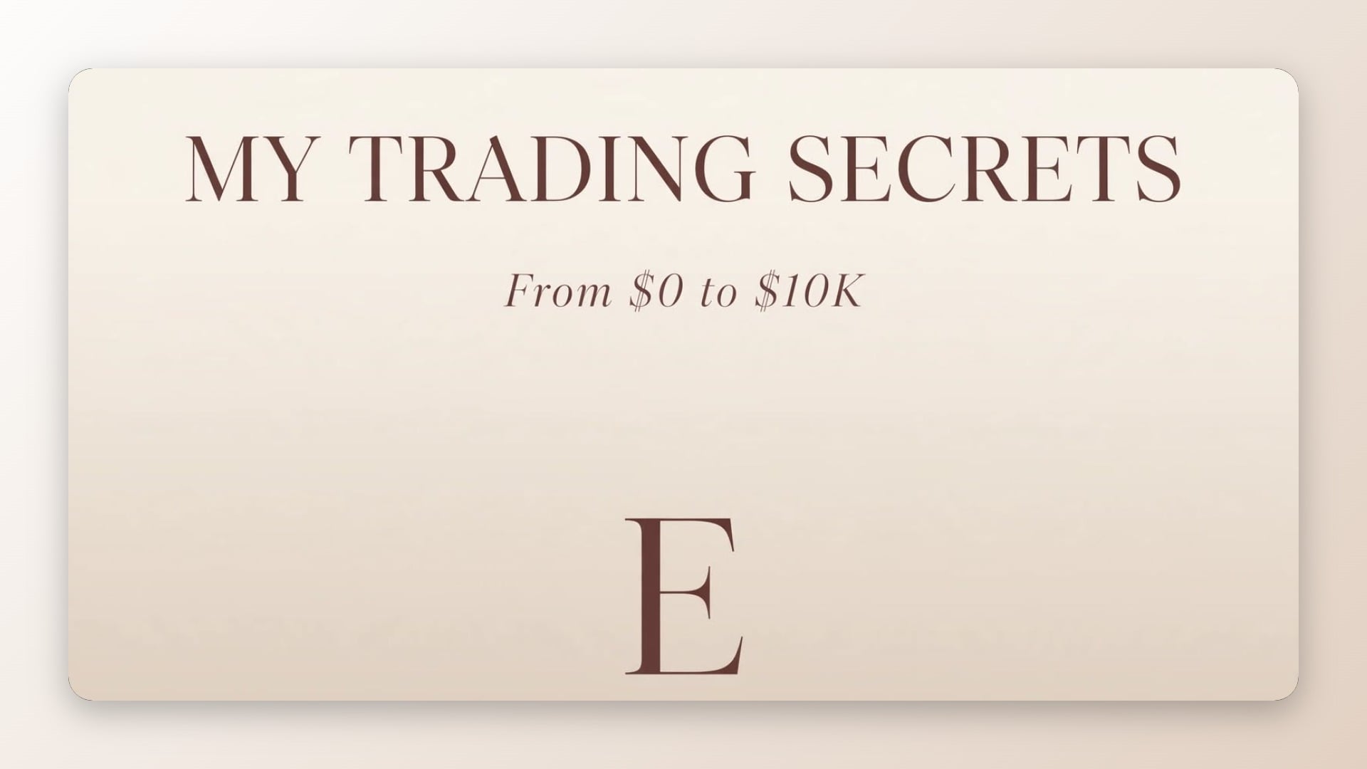 Elite Trading - E-book