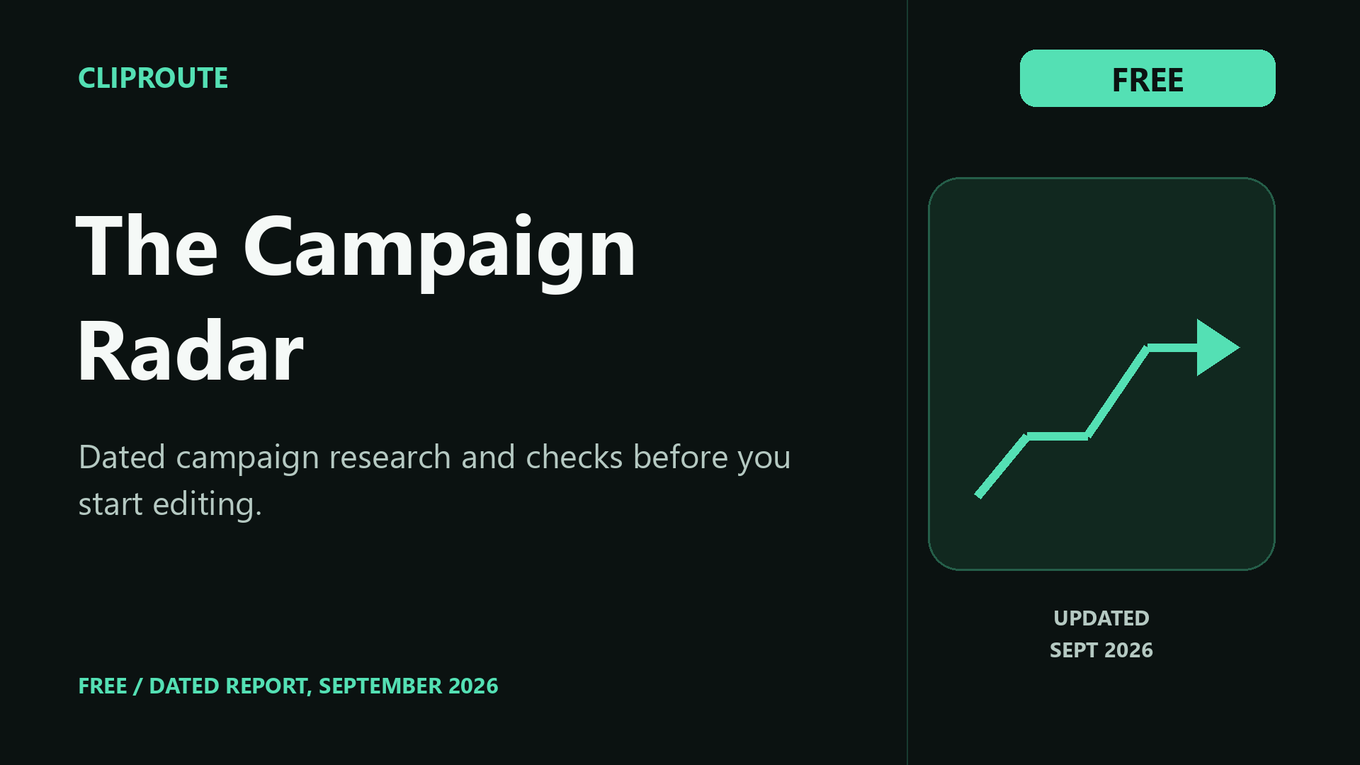 The Campaign Radar - dated campaign shortlists