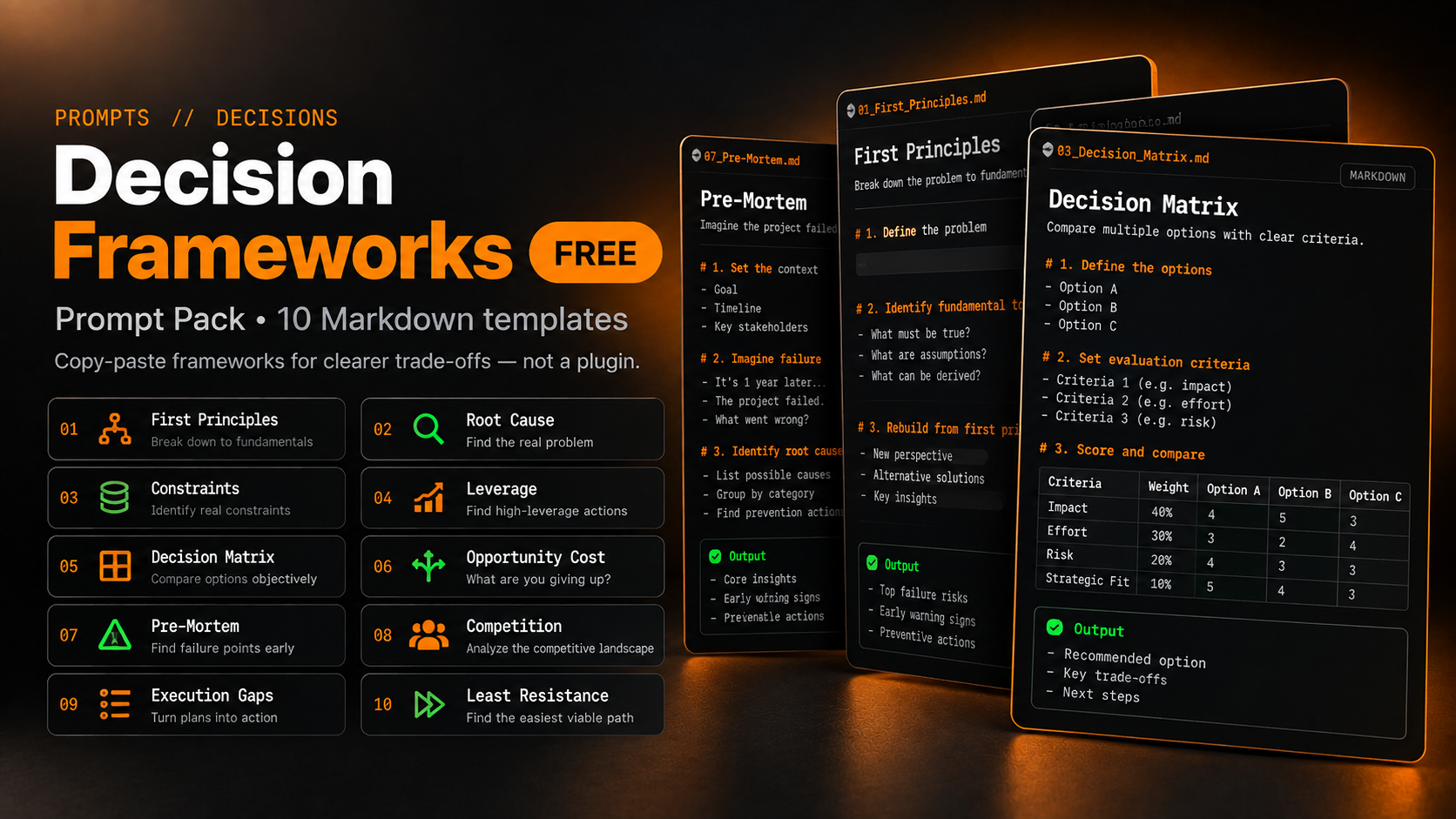 Decision Framework Prompt Pack