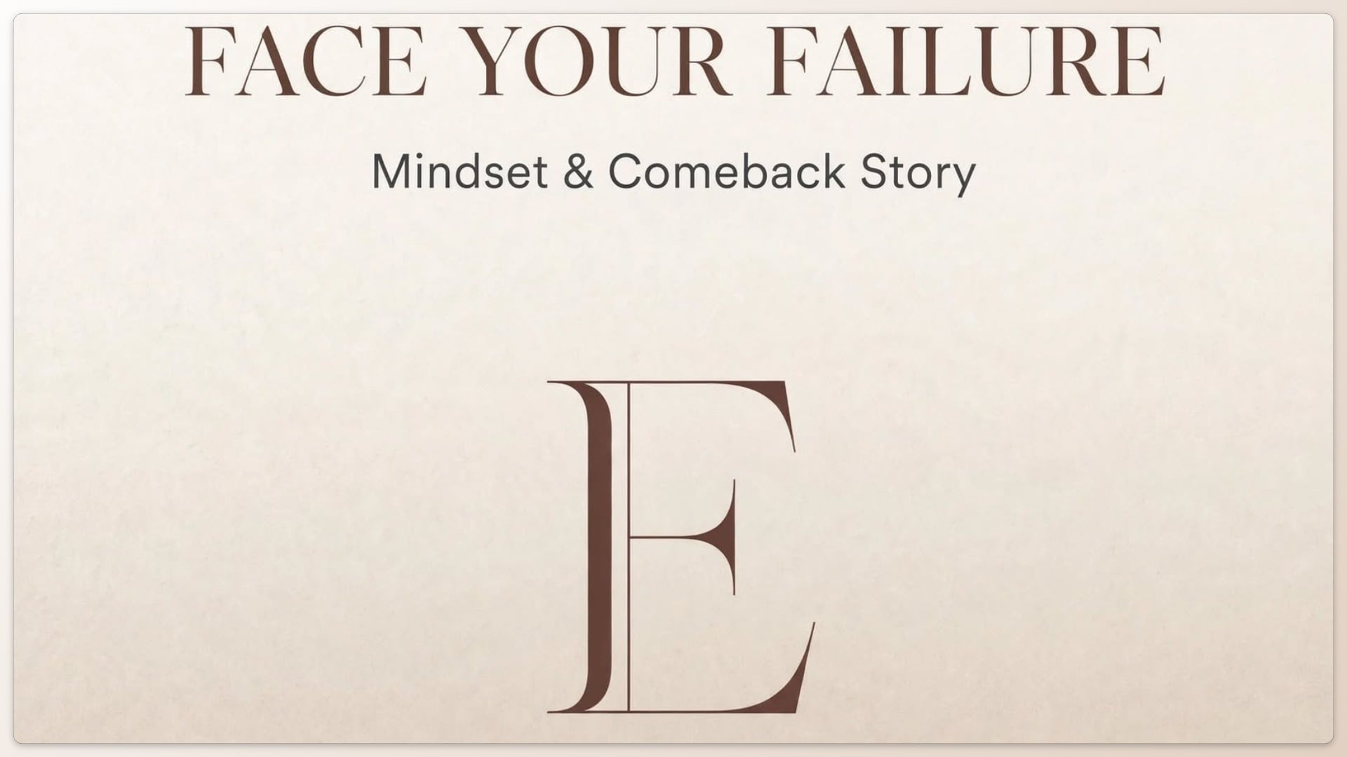 Face Your Failure - Mindset E-book