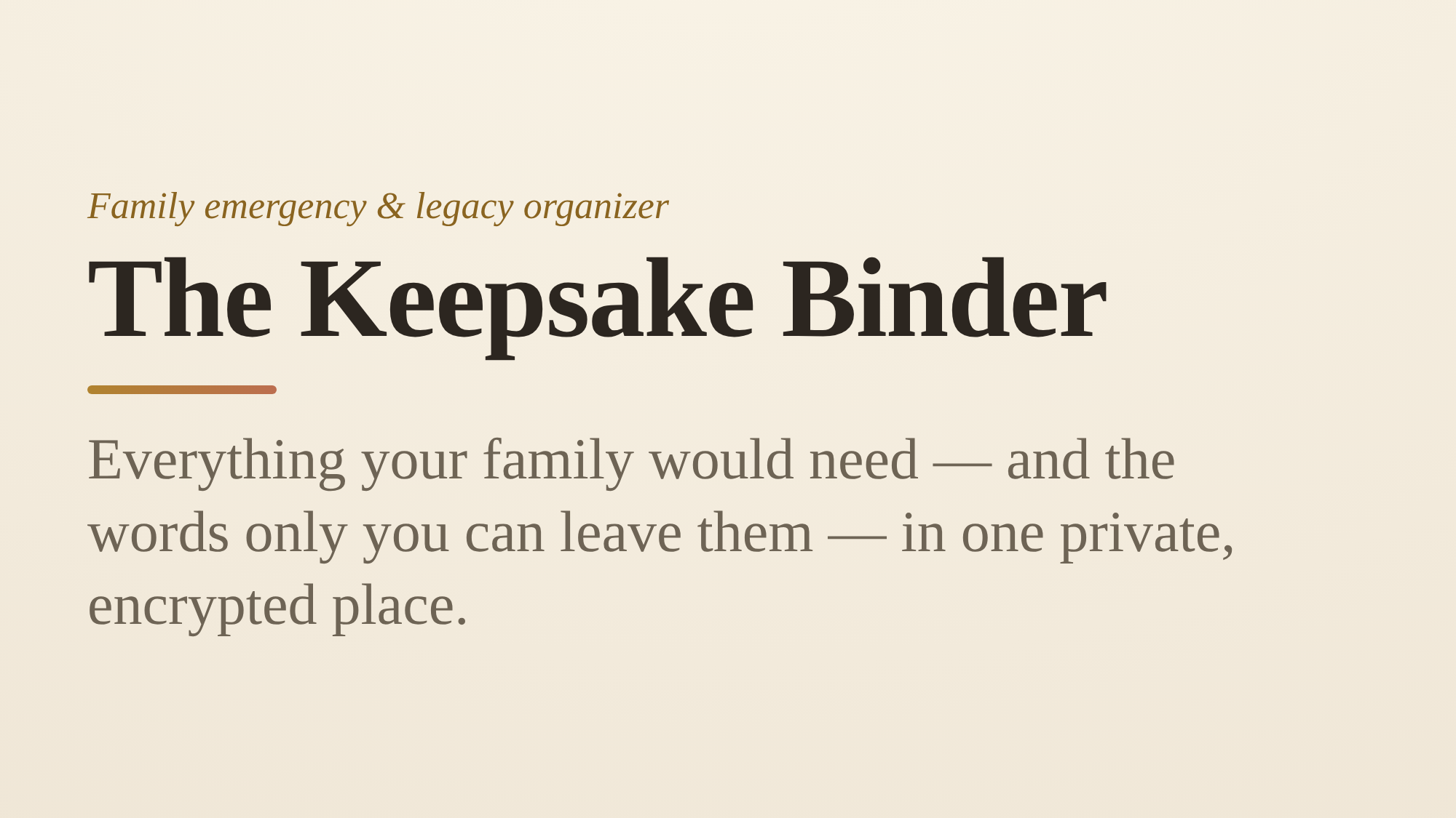 The Keepsake Binder