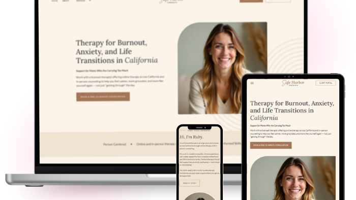 Done-for-you Therapy Website Template: RUBY Template