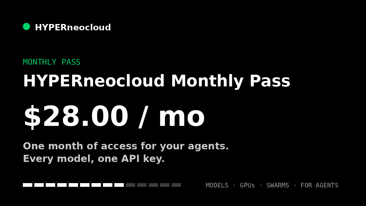 HYPERneocloud Monthly Pass